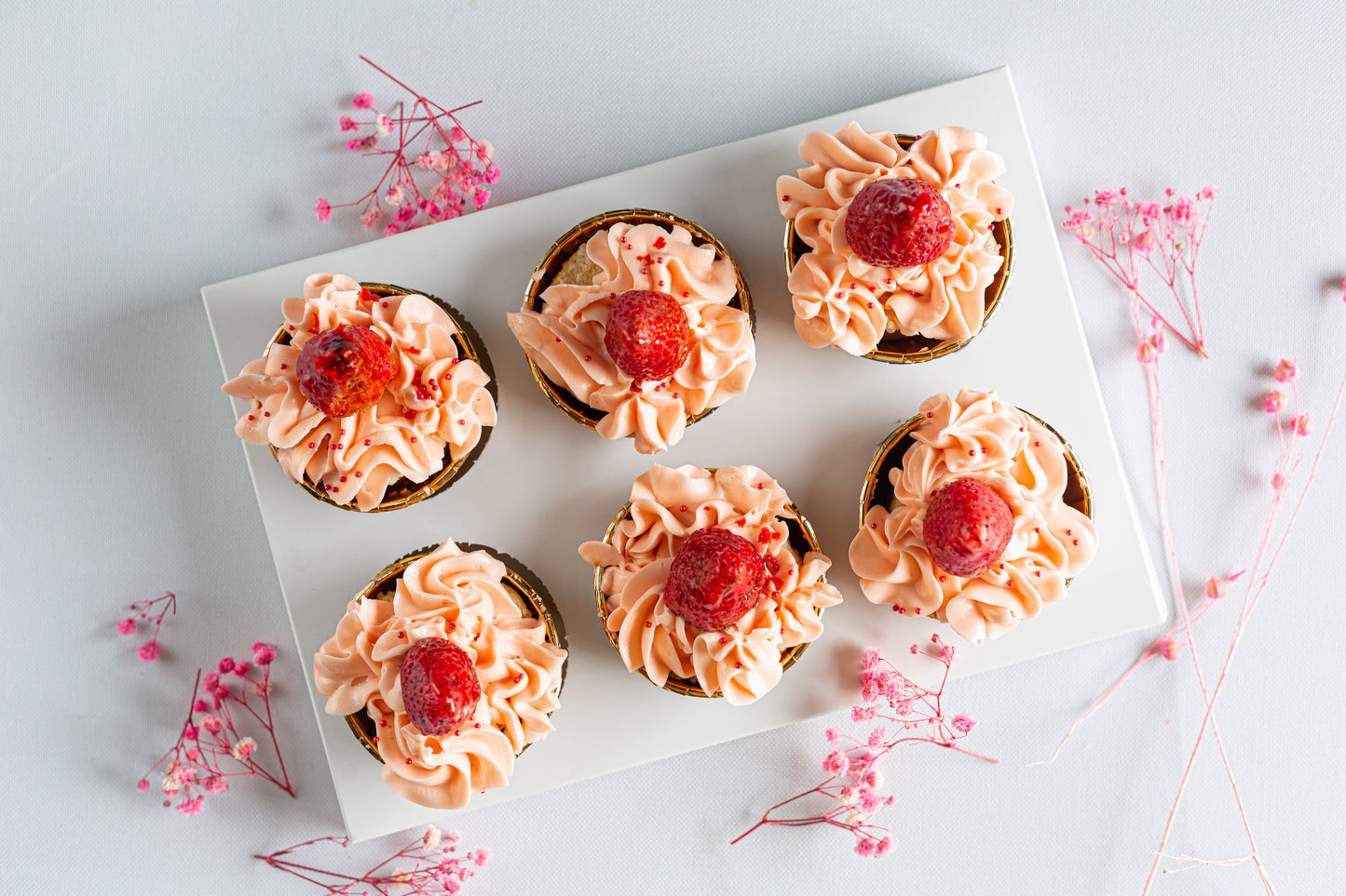 Strawberry Silk Cupcakes