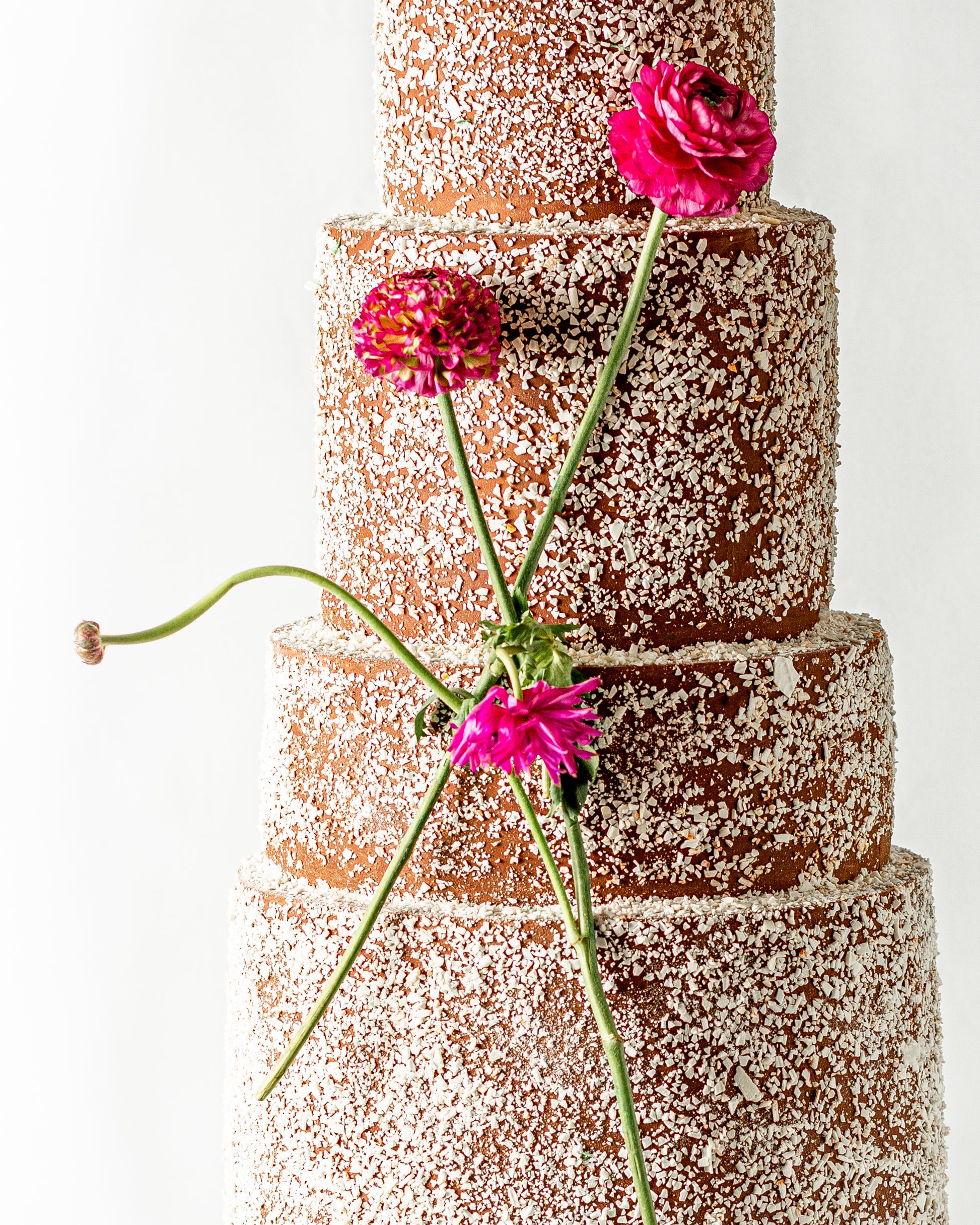Cocoa petal wedding corporate floral cake