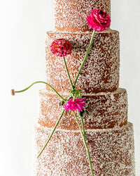 Cocoa petal wedding corporate floral cake