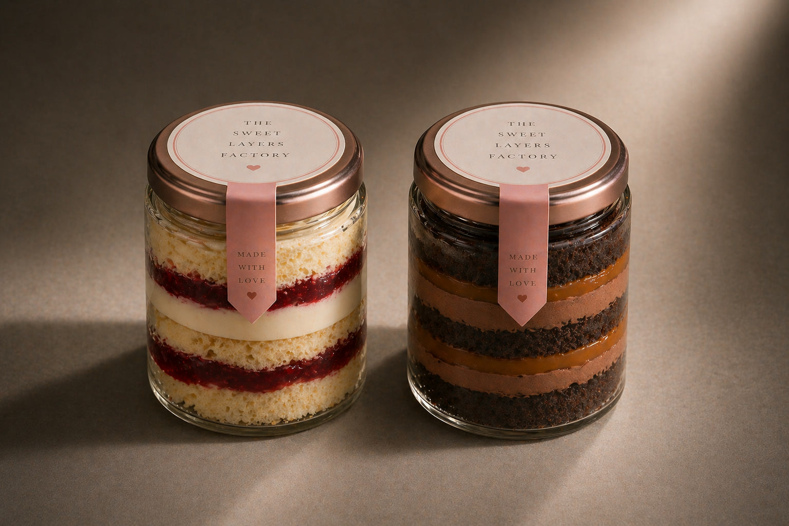 Cake jars from The Sweet Layers Factory